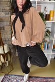 Terry B Lantern Sleeve Sweatshirt Caramel